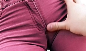 AMAZING ROUND ASS Winona in Mean Purple Jeans Exposing Her Perfect CAMELTOE