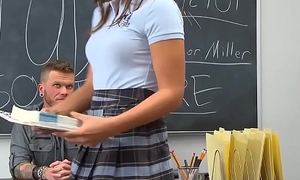 Brutal teen Fucked unconnected with horny teacher
