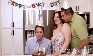 MILF Fucked Wide of Stepson On His Birthday InFront Of Her Cut corners - Emmy Demur